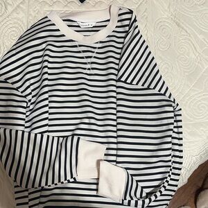 Universal Thread Black and White Striped Top